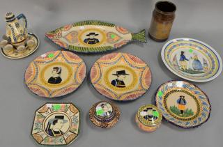 Appraisal: Large group of Quimper Faience to include Brandy or Cognac