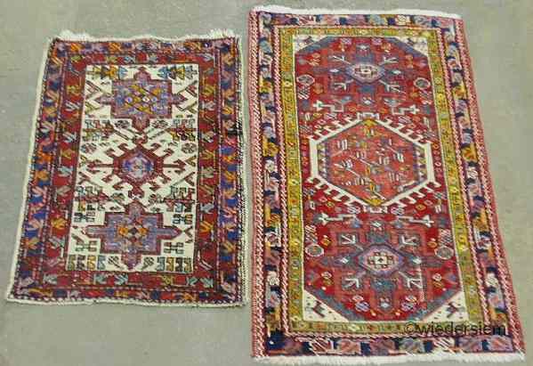 Appraisal: Two Heriz oriental throw mats 'x ' '' ' ''x