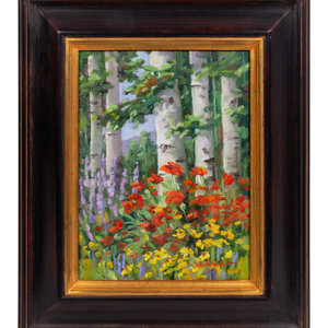 Appraisal: Sallie K Smith American th Century Aspen Garden Oil on