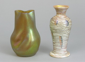 Appraisal: Two Art Glass Vases Durand and Loetz Style The first