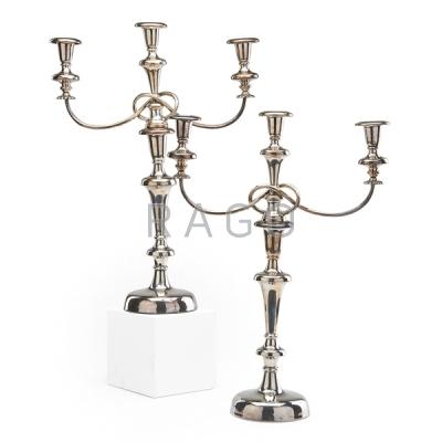 Appraisal: PAIR OF CLASSIC STYLE SILVER PLATE CANDELABRA Condition Report