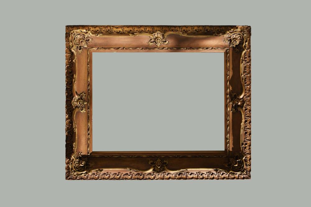 Appraisal: CAST GILT GESSO PICTURE FRAMEIn a Rococo Style Cond chips