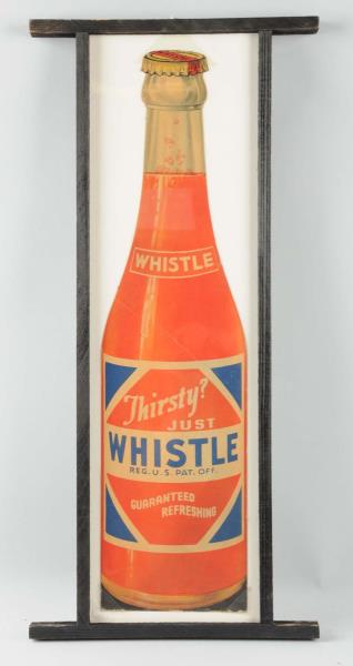 Appraisal: Framed Diecut Whistle Soda Advertising Sign This is a cardboard