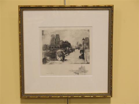 Appraisal: HENRI LE RICHY FRENCH TWO PRINTS NOTRE DAME AND CATHEDRAL