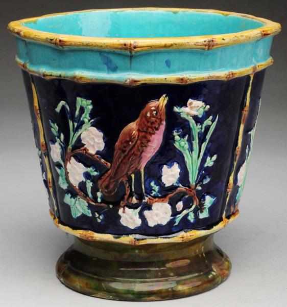 Appraisal: Rare Unusual th Century Majolica Planter Possibly George Jones With