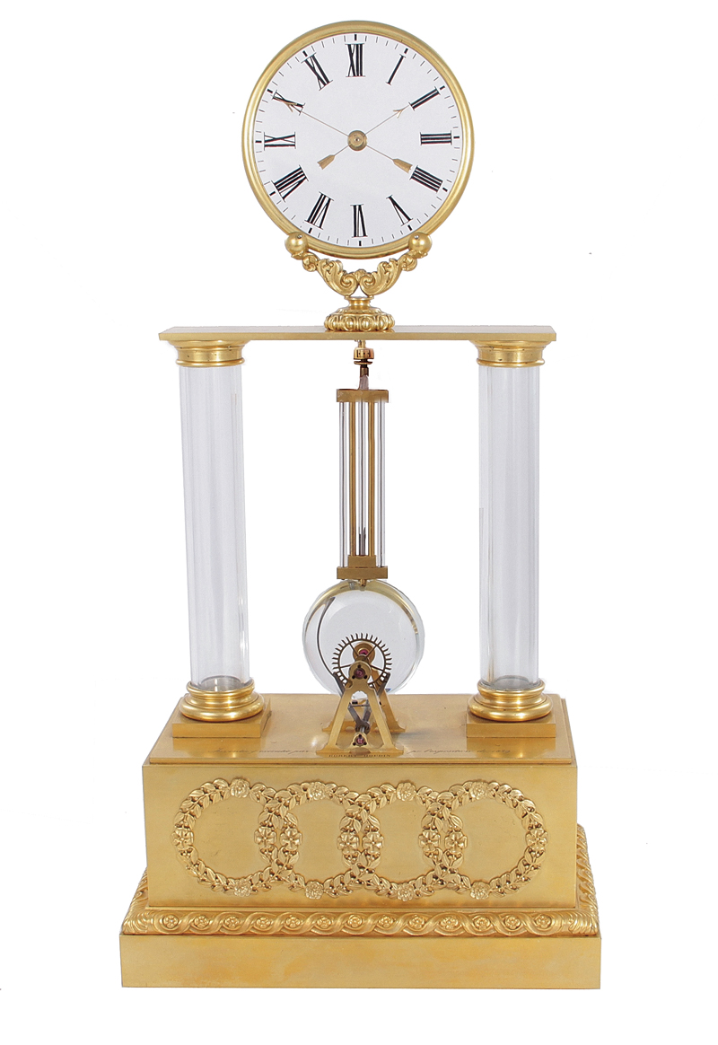 Appraisal: Louise Phillipe ormolu and glass striking mystery clock Robert-Houdin Paris