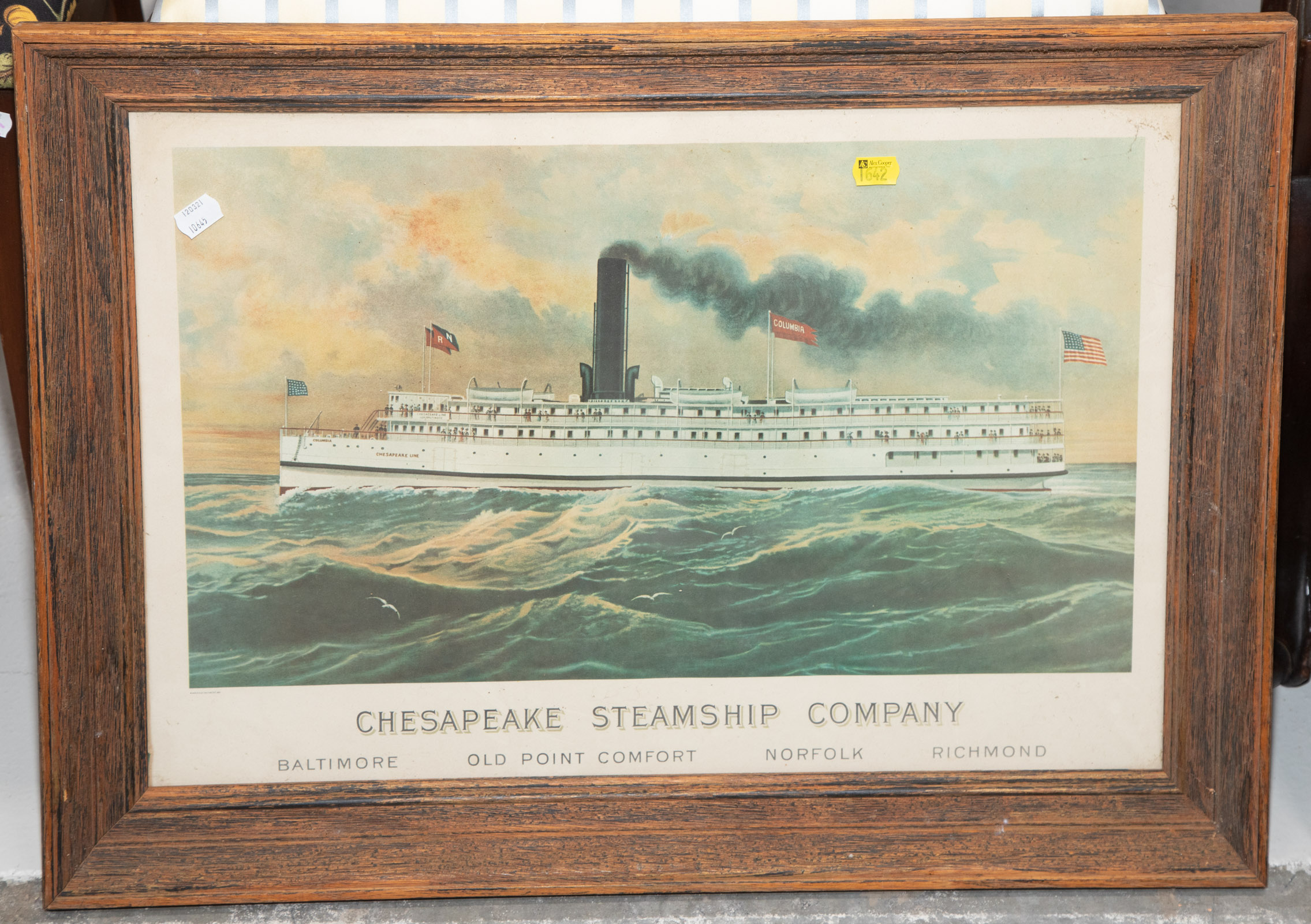 Appraisal: MARYLAND STEAM SHIP COMPANY POSTER FRAMED Later reproduction photo-offset lithograph