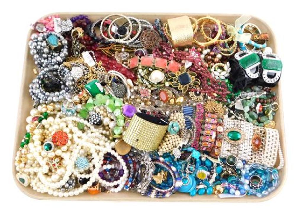 Appraisal: COSTUME JEWELRY Monet Trifari etc pieces of necklaces pierced and