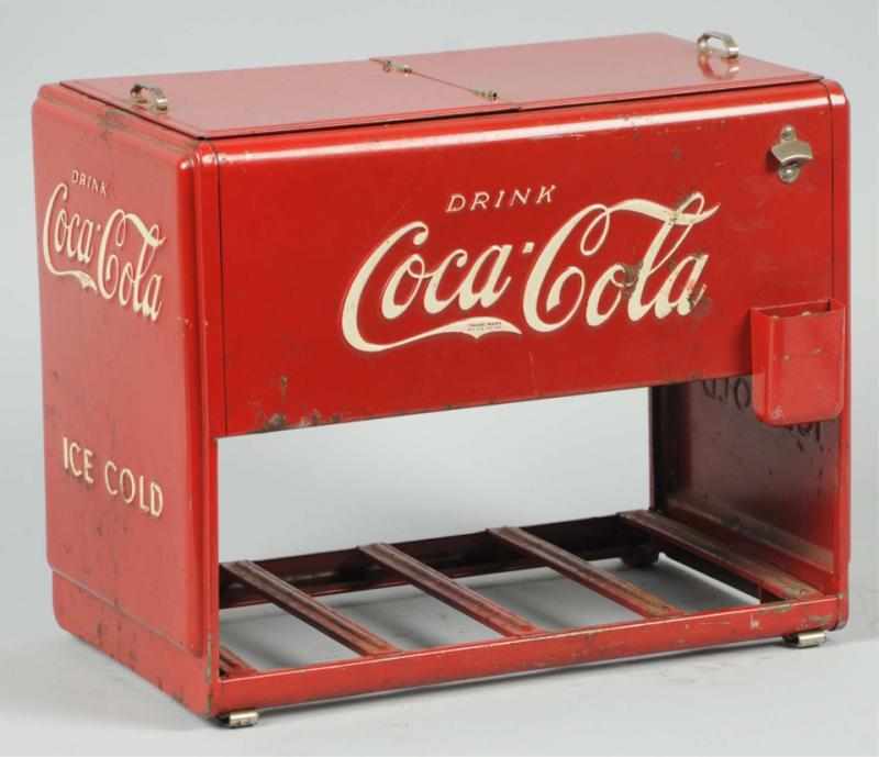 Appraisal: Coca-Cola Salesman's Sample Cooler Missing the lid gasket and displaying