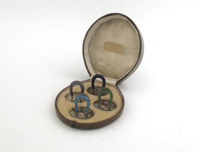 Appraisal: A modern cased set of four menu holders each in