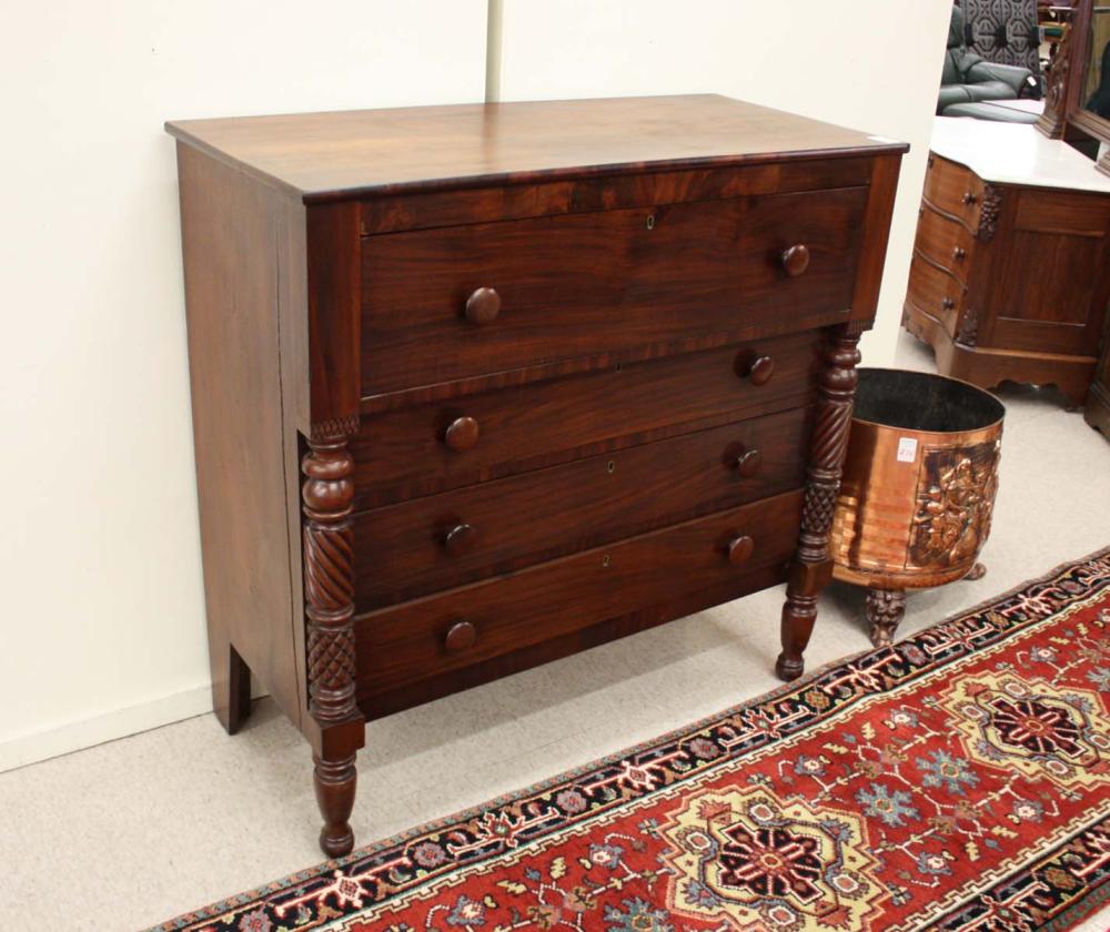 Appraisal: EMPIRE MAHOGANY FOUR-DRAWER CHEST American mid- th century having one