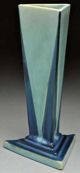 Appraisal: Roseville Futura Small Blue Triangle Vase Shape - Condition Excellent