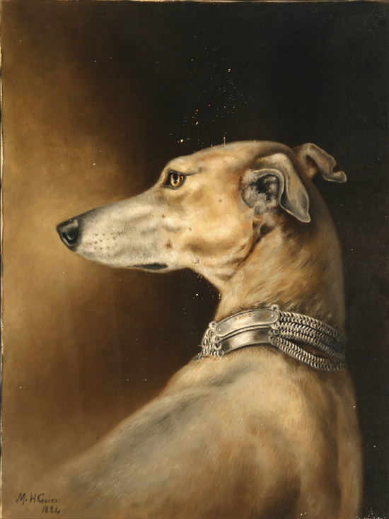 Appraisal: Marie H Guise French-American th Century Greyhound in Profile Xmas