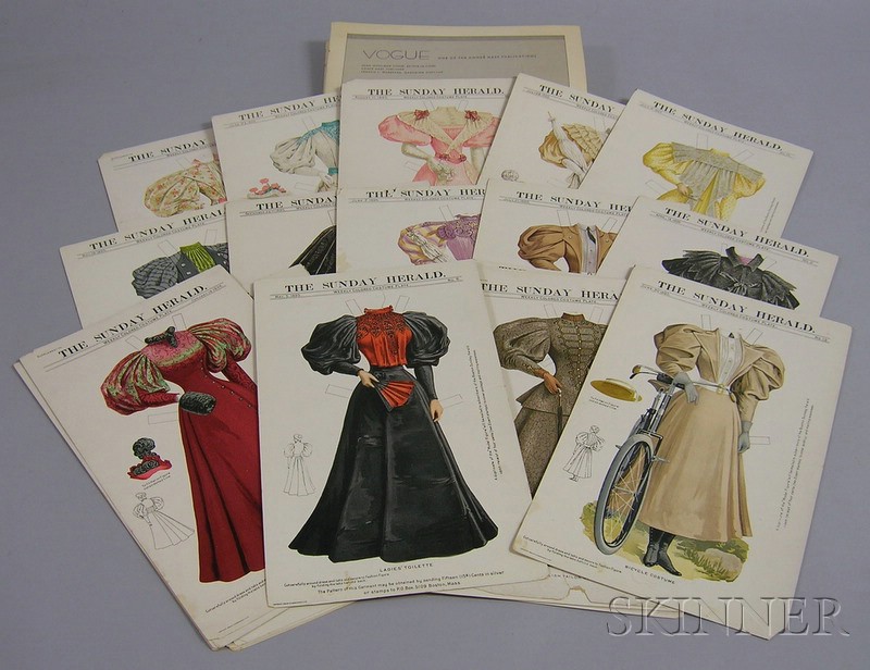 Appraisal: Twenty-nine - Boston Sunday Herald Chromolithograph Paper Doll Costum Plates