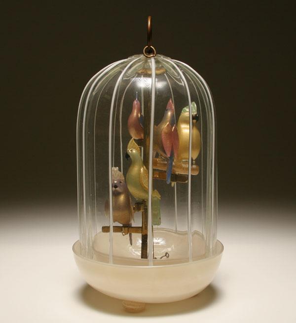 Appraisal: Archimede Seguso caged song birds art glass centerpiece or table