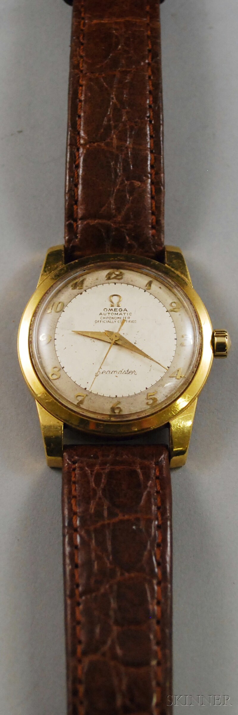 Appraisal: Gentleman's kt Gold Omega Seamaster Wristwatch automatic chronometer with Arabic