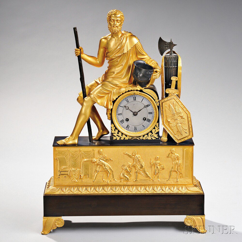 Appraisal: French Gilt and Bronze Statuary Clock of Belisarius c gilt