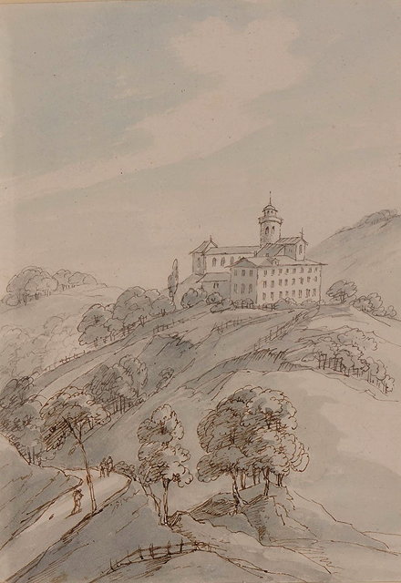 Appraisal: THOMAS SUNDERLAND - Convent near Albano ink and watercolour x