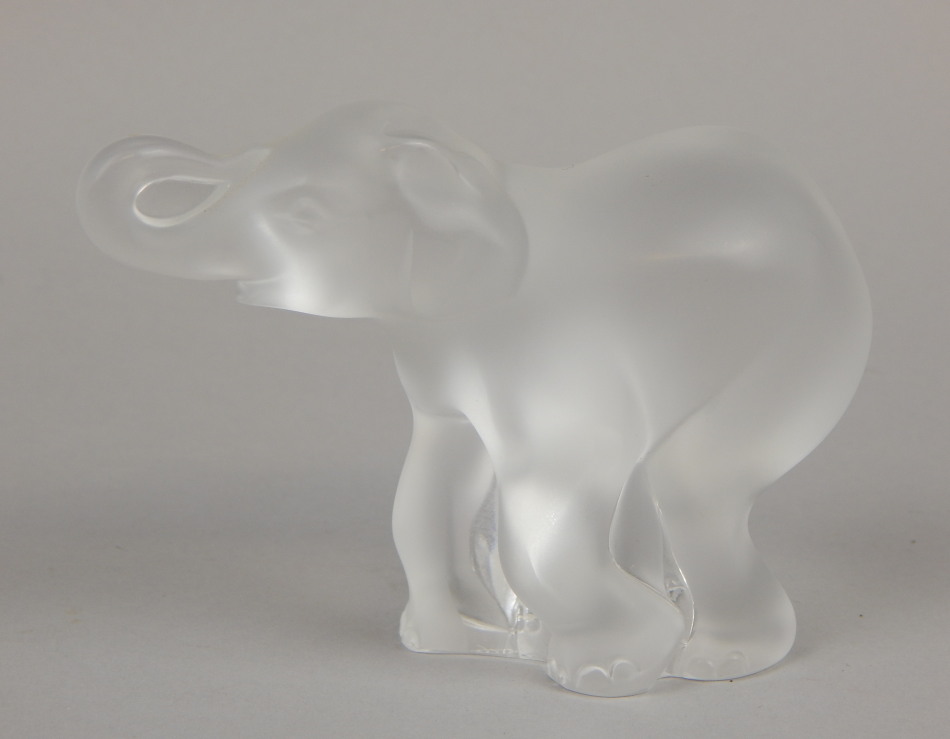 Appraisal: A modern Lalique France frosted glass figure of a standing