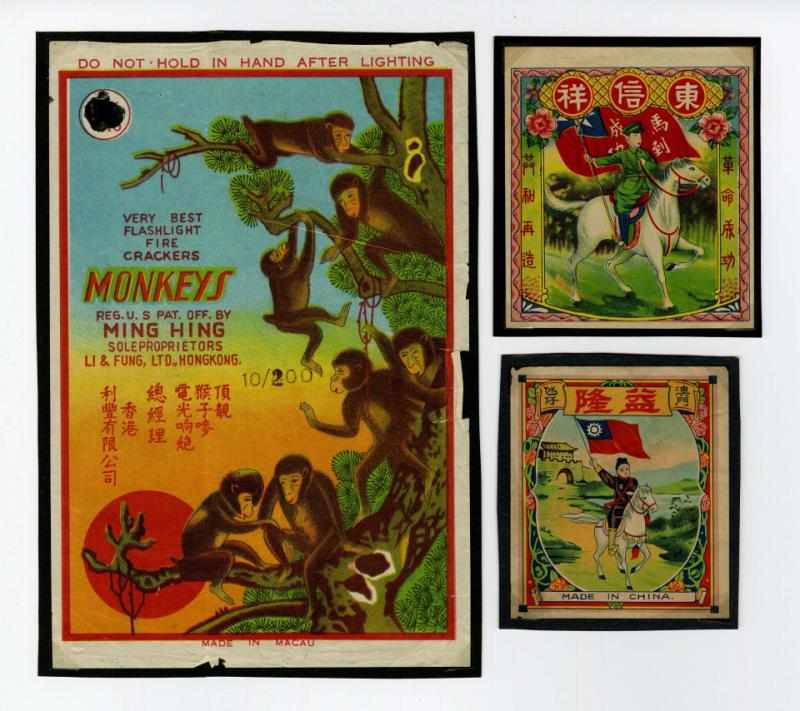 Appraisal: Lot of Firecracker Labels Includes Monkeys one Rooster and others