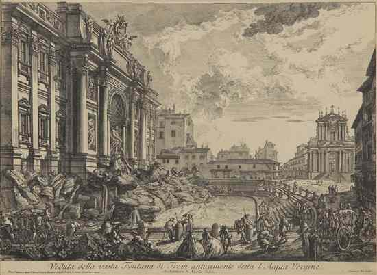 Appraisal: Giovanni Battista Piranesi Italian - Veduta della vasta Fontana di