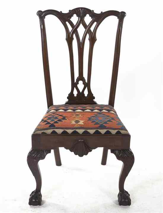 Appraisal: A Chippendale Style Mahogany Side Chair having a pierce carved