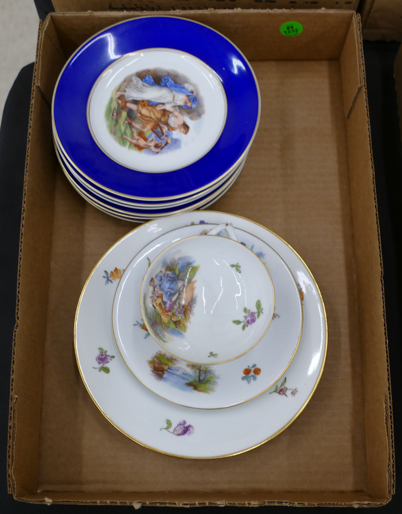 Appraisal: Box European Scenic Porcelain Plates etc