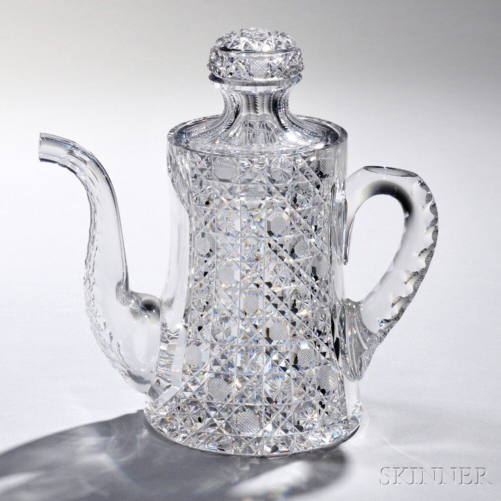 Appraisal: American Brilliant-cut Colorless Glass Coffeepot late th early th century