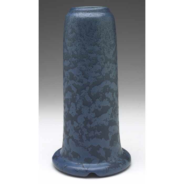 Appraisal: Weller Frosted Matte vase unusual shape in blue unmarked ''w