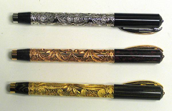 Appraisal: VISCONTI Ebonite k Gold k Rose Gold and Rhodium Plated