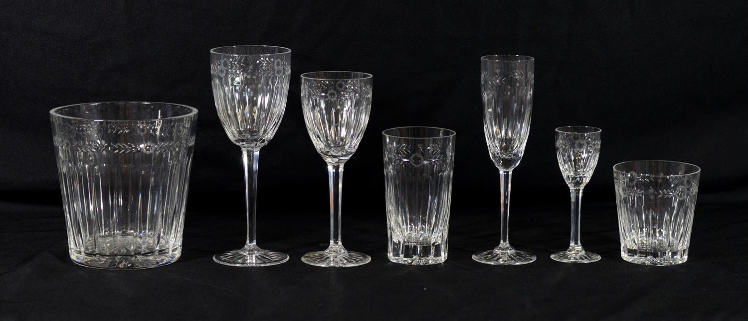 Appraisal: pcs Wedgwood Calendore pattern crystal stemware to include champagne flutes