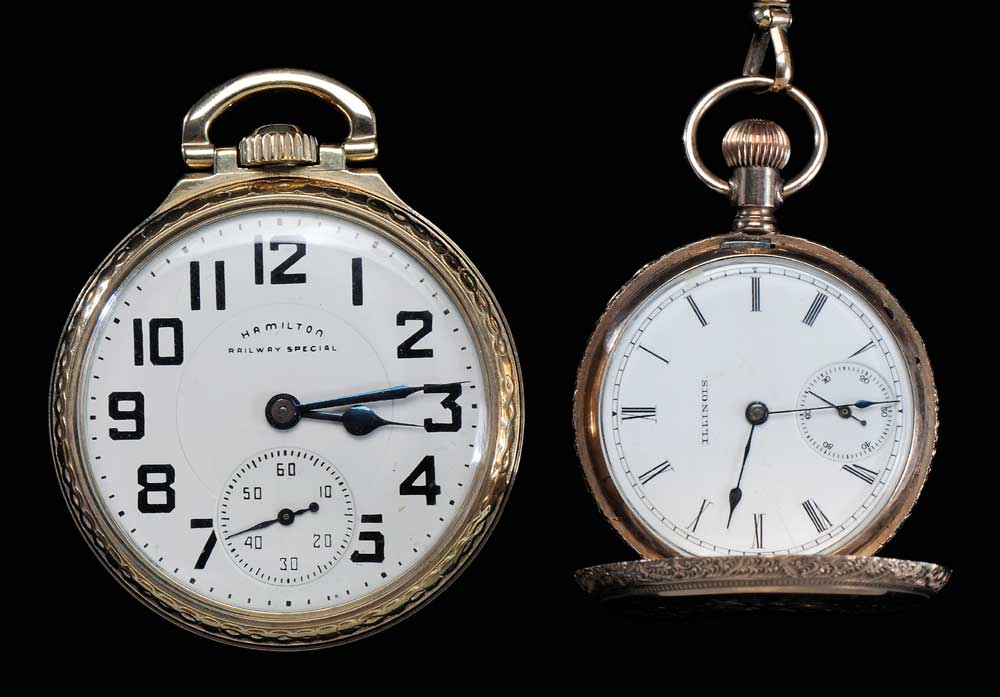 Appraisal: Two Pocket Watches American one Hamilton jewels kt gold-filled case