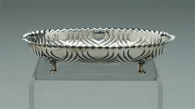 Appraisal: Tiffany sterling footed bowl oval with zigzag border and wave