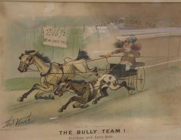 Appraisal: Currier Ives The Bully Team Scaldine and Early Nose colored