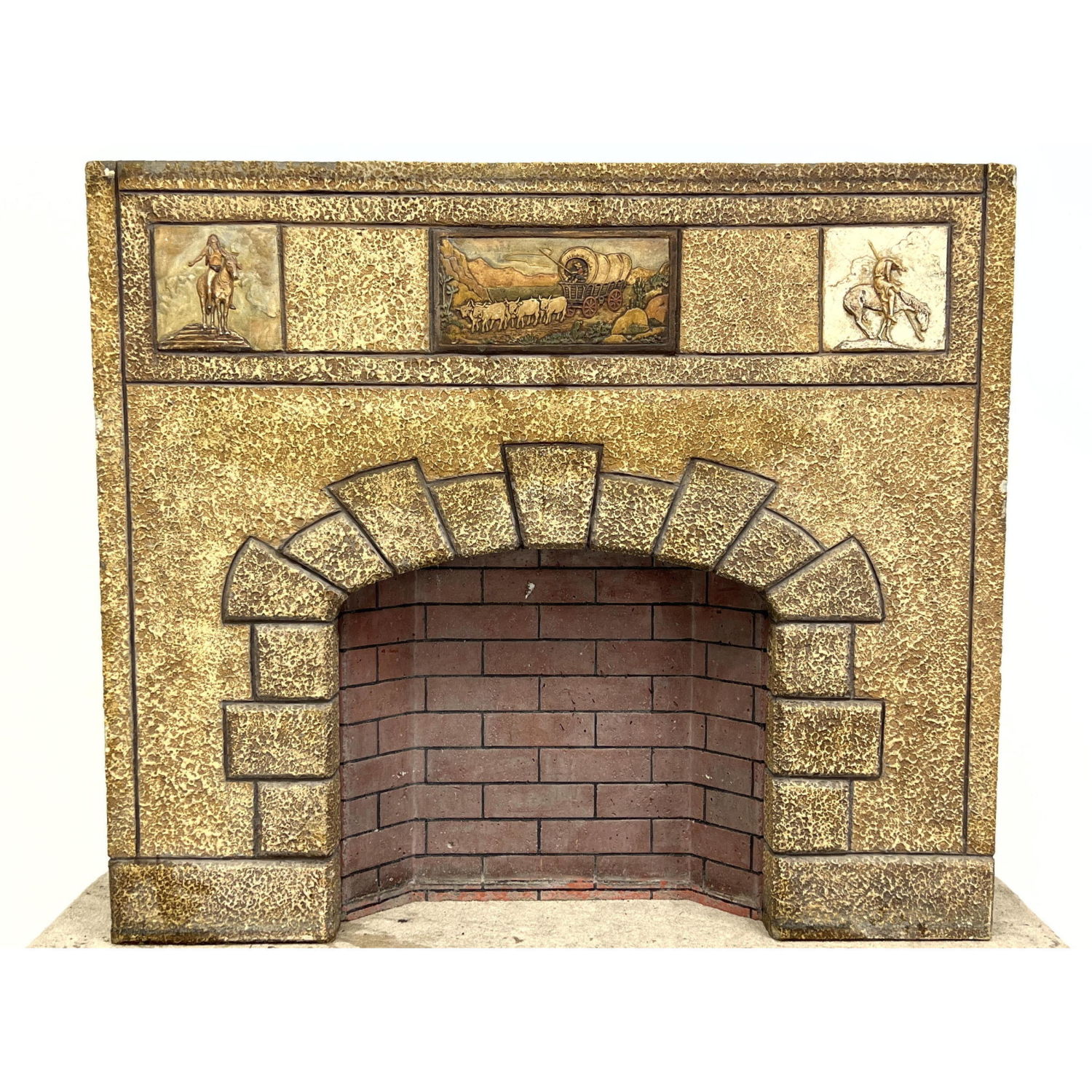 Appraisal: Arts and Crafts Antique Cement Fireplace Mantle ca s with