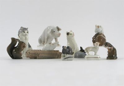 Appraisal: Seven Royal Copenhagen animals including three mice a pig and