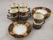 Appraisal: A set of five demi-tasse coffee cups and saucers by