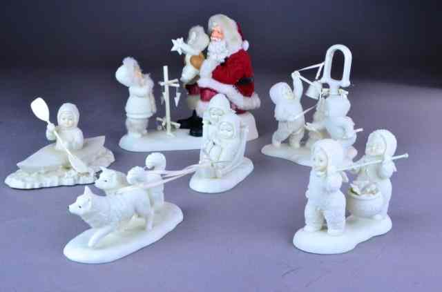 Appraisal: SNOWBABIES - BISQUE PORCELAIN FIGURINESIncluding 'Mush ' 'Ring the Bell