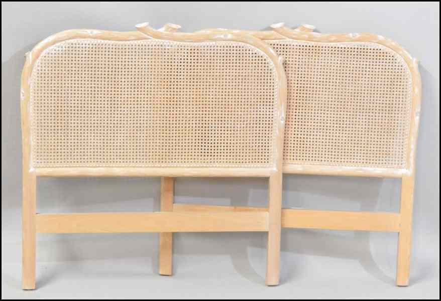 Appraisal: PAIR OF ITALIAN WHITE WASHED TWIN HEADBOARDS Belloni '' x