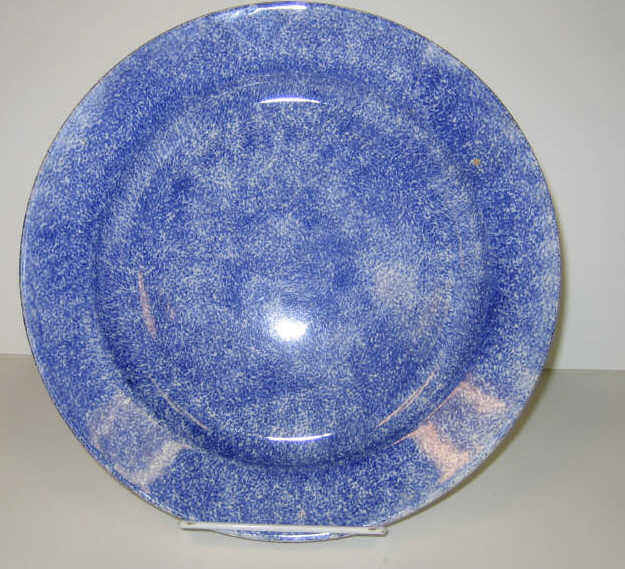 Appraisal: ENGLISH SPATTERWARE Blue spatter dinner plate Diameter inches Estimate -