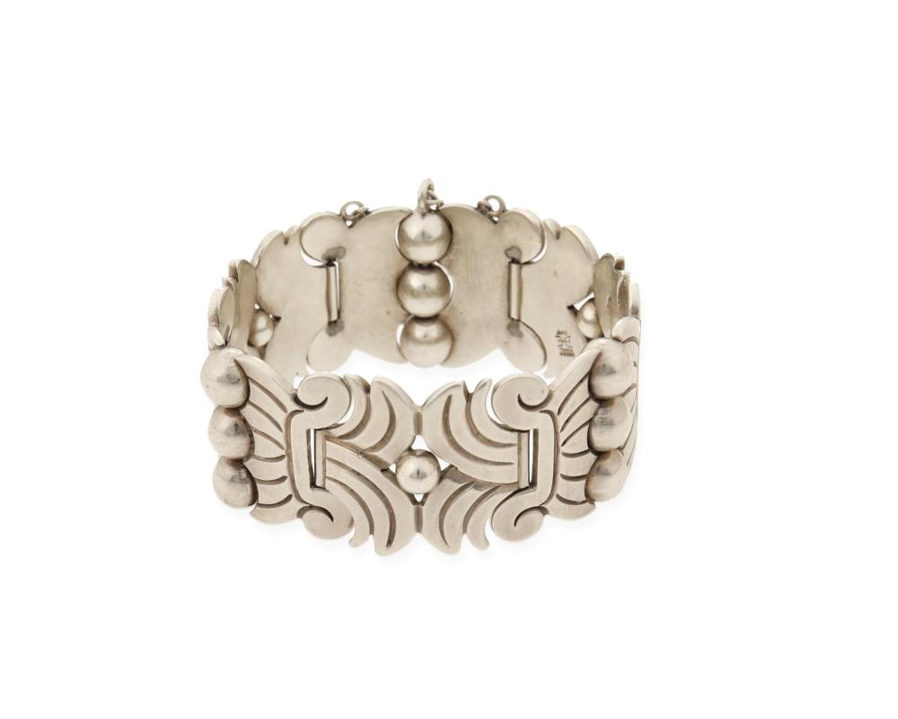 Appraisal: A H ctor Aguilar silver link bracelet - Taxco Mexico