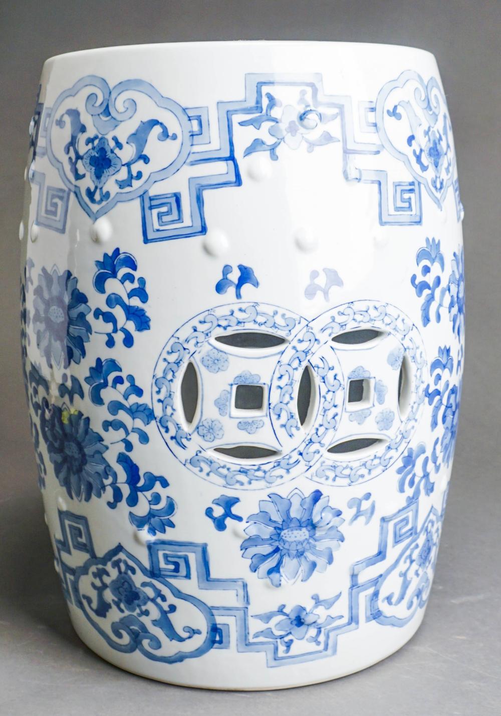 Appraisal: CHINESE BLUE AND WHITE PORCELAIN GARDEN SEAT H IN CM