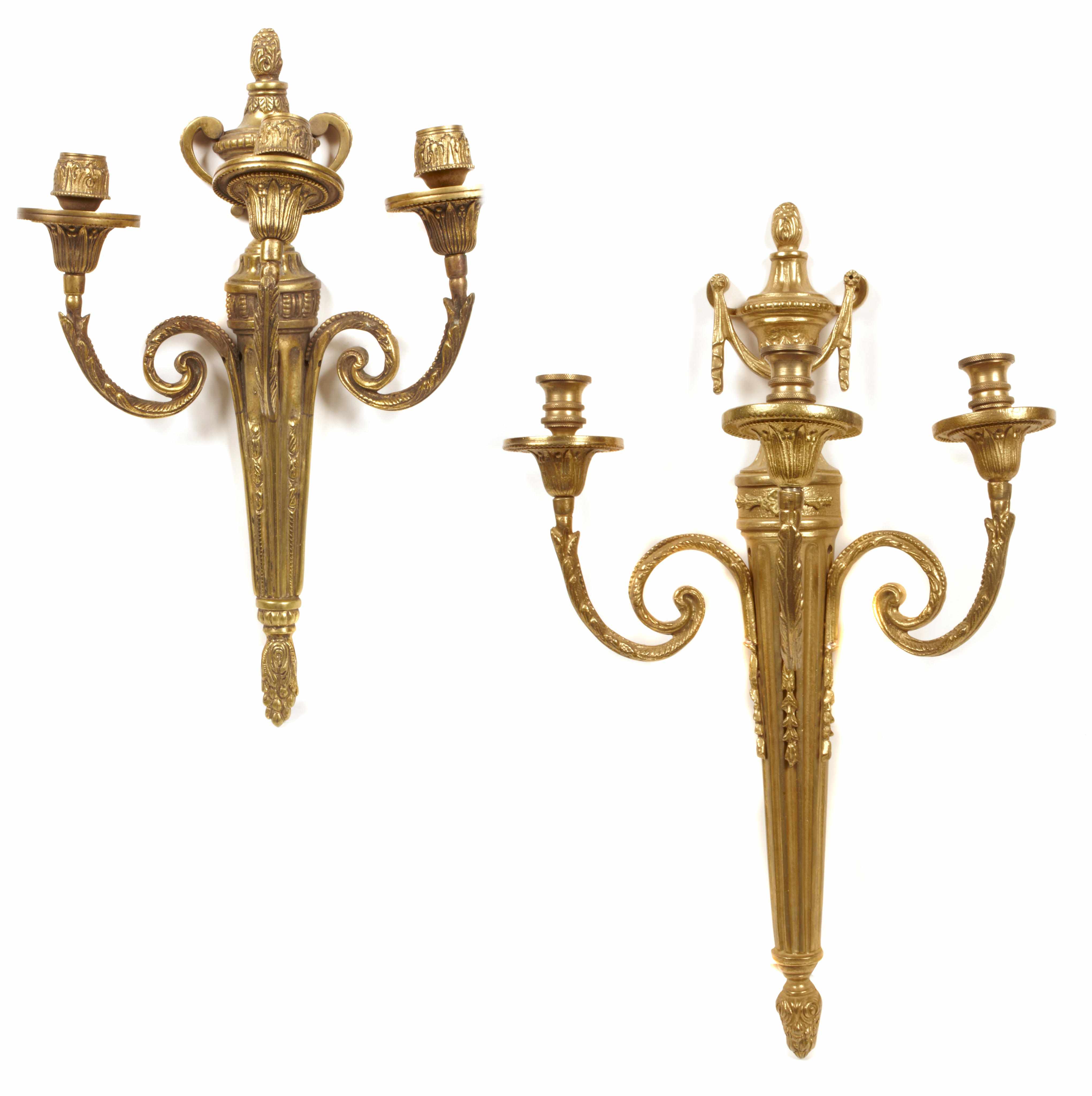 Appraisal: A set of three Louis XVI style gilt metal three