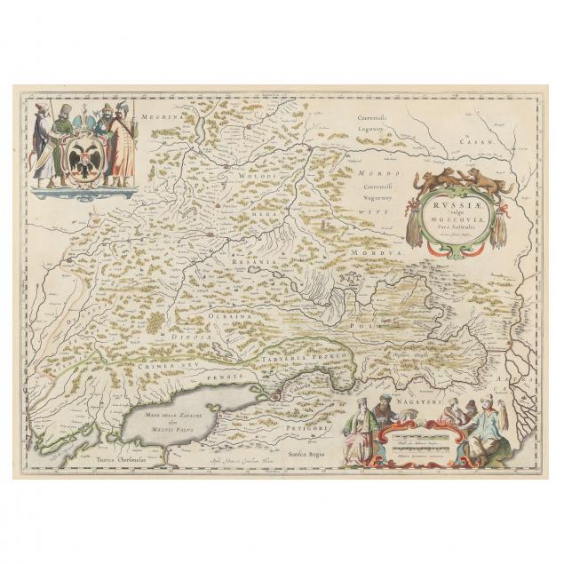 Appraisal: TH CENTURY BLAEU MAP OF RUSSIA Russiae vulgo Moscovia Pars