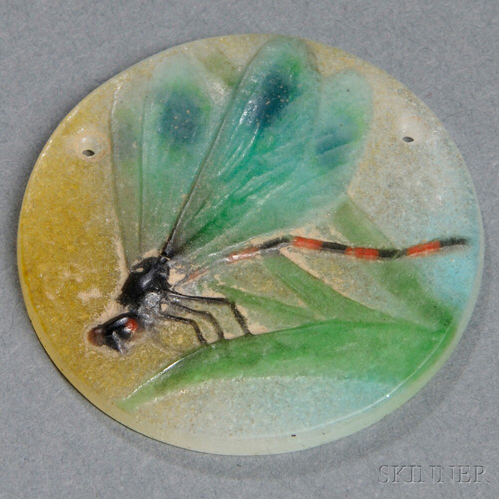 Appraisal: Henri Berg French - Pate-de-verre Insect Pendant Art glass France