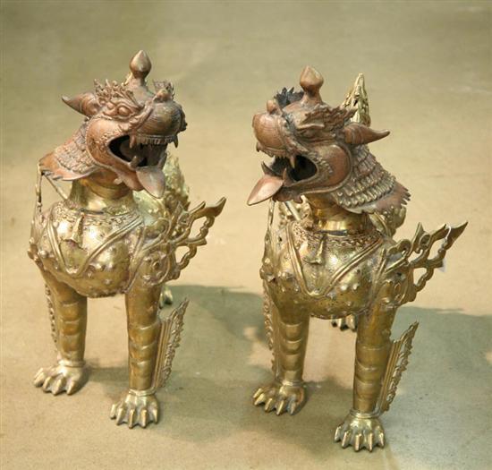 Appraisal: PAIR OF GUARDIAN FOO LIONS Asian late th-early th century