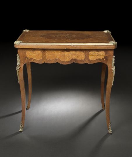 Appraisal: Louis XV-Style Kingwood and Exotic Woods Games Table fourth quarter