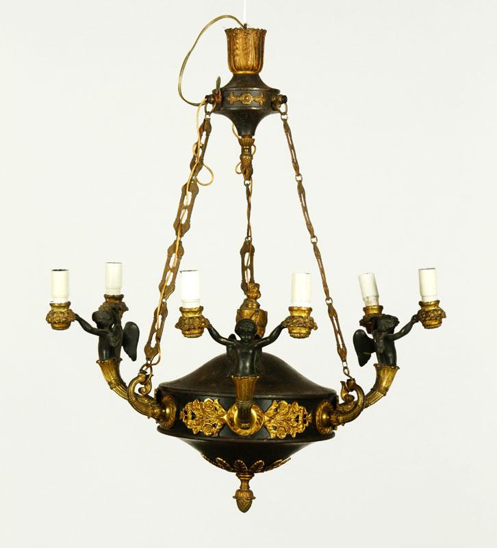 Appraisal: - Antique French Empire Style Hanging Light Fixture Antique French