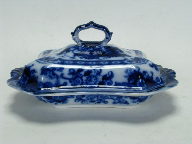 Appraisal: Flow Blue Lidded Casserole '' x '' by Bentick