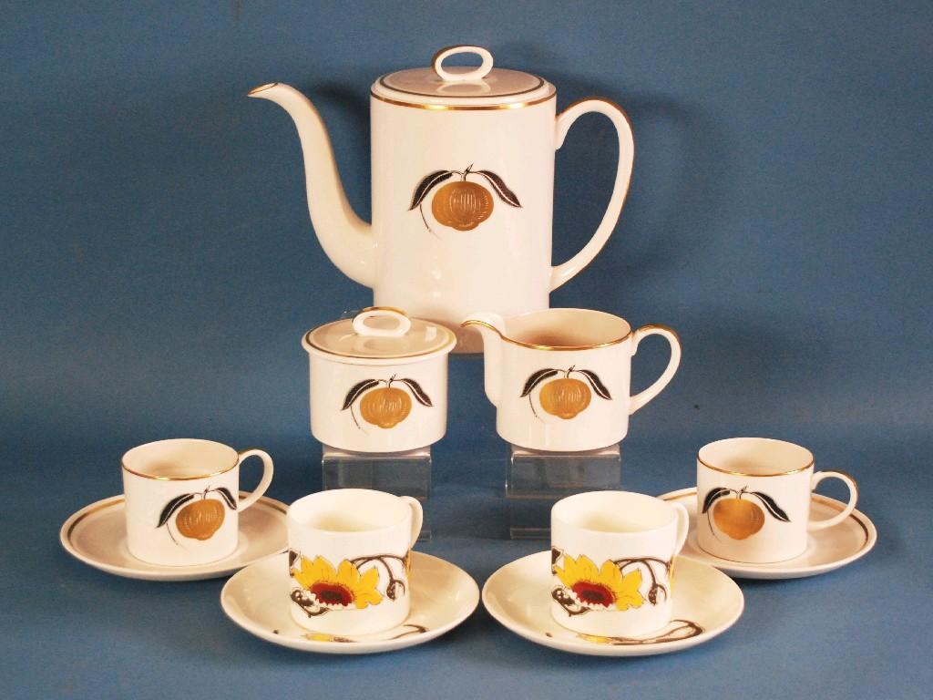 Appraisal: FIFTEEN PIECE SUSIE COOPER 'POMME D'OR' PATTERN CHINA COFFEE SERVICE